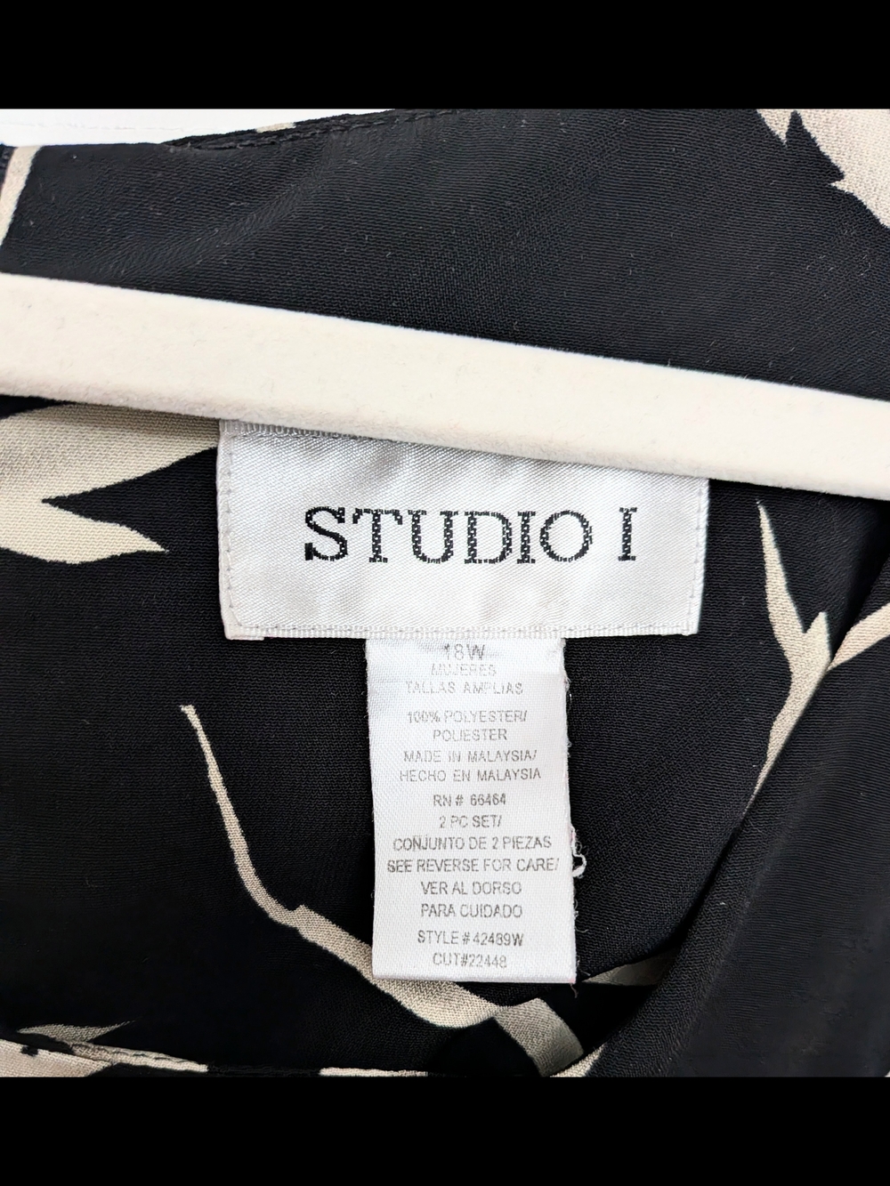 Studio 1 Black Midi/Maxi Dress with Cream Floral Print - Picture 3 of 8